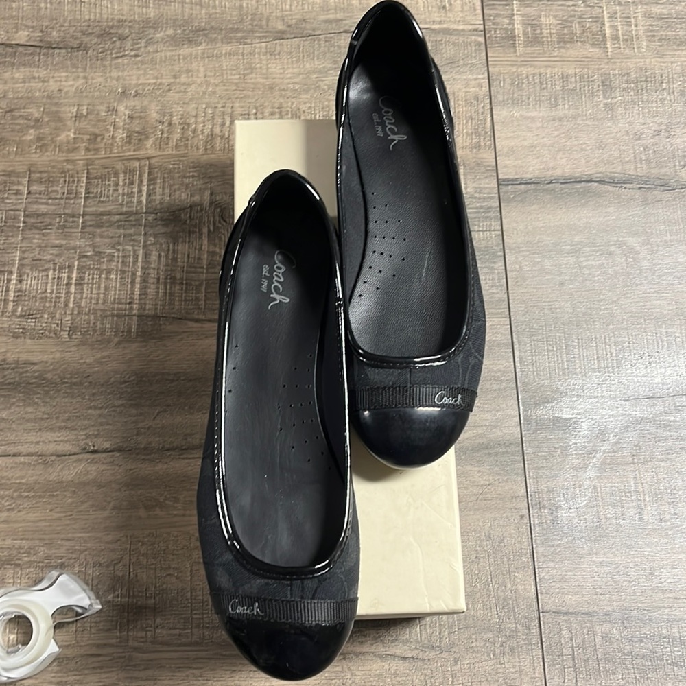 Coach black flats 8.5